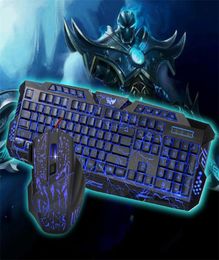 professional Gaming keyboard and Mouse Set 3color LED 5500DPI wired Mouse Optical Gaming set For Laptop Computer PC Gamer 20j42992083