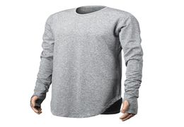 Mens Hip Hop T Shirt full Long Sleeve TShirt With Thumb Hole Cuffs Tees shirts Curve Hem Men Street Wear Tops5731443