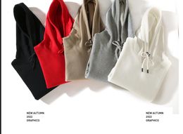 350g solid Colour heavyweight large looped hoodie for men with loose fitting and thickened off shoulder style for men's casual long sleeved trendy hoodie