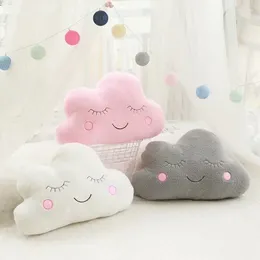 Pillow Creative Cute Cloud Soft Short Plush Stuffed Toy Face Cozy Back Cushion Pillows Home Sofa Car Cushions Decoration