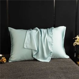 Natural Mulberry Silk Pillowcase Superior Quality Protect Hair Pillow Case Solid Colour Bedding Cover 240223