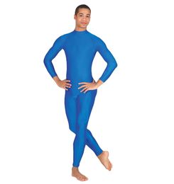 WholeAdult Unisex Mock Neck Long Sleeve Unitard Men Nylon Spandex Lycra Unitard Bodysuit Full Length Dancewear Ballet Leotard6412813
