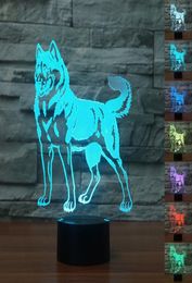 Visual Husky Pet 3D Night Light LED Table Lamp 3D Lihgting 7 Color Changing USB Lamp Bedroom Sleeping Christmas DecorationR549338001