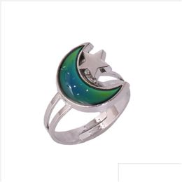 Band Rings Moon Mood Ring Adjustable Colour Changes To The Temperature Of Your Blood Drop Delivery Jewellery Dhlne