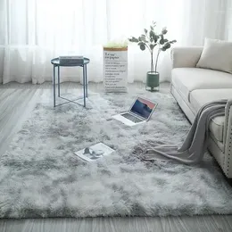 Carpets 13955 Plush Carpet Living Room Decoration Tie-Dye Soft Fluffy Rug Thick Bedroom Anti-slip Washable Floor Mats