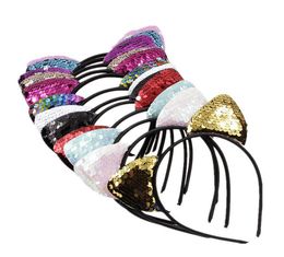 Cute Glitter Flip Sequins Cat Ear Girl Hair Band Hair Hoop Kids Women Cat Ear Bands Halloween Headdress Gifts4597454