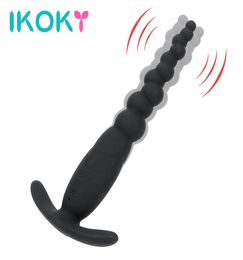 IKOKY Anal Beads Vibrator Butt Plug Adult Products Sex Toys for Women Men Male Anal Plug G Spot Prostate Massager Soft Silicone S11841059