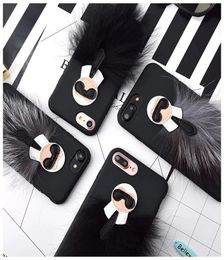 3pieceslot 3D Case Lafayette Cover For iphone 7 7 Plus 6 6s 6plus Mr KarlLagerfeld Fur Skin For Apple Phone Black Back Case Cover4122763