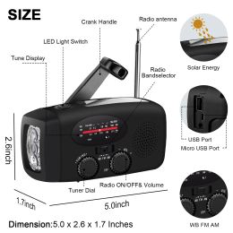 Radio Solar Hand Crank RADIO Power Bank Portable AM/FM Weather Radio With Flashlight Emergency Power Bank/Supply