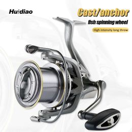 Boat Fishing Rods Huidiao Stainless Steel Bearing Spinning Fishing Reel 8000 9000 10000 12000 14000 25KG Powerful Reel Saltwater Fresh Water Drag YQ240301