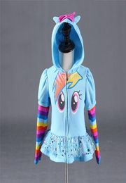 Winter 2019 Girls hoodies My Little Kids Sweatshirt Jackets Baby Hoodie Cute Pony Design Windbreaker Sport Blazer Outerwear 8Y4568839