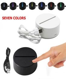 3D LED Lamp Base 7 Colour Touch Switch leds lights 4mm Acrylic Panel optical illusion light Battery or DC 5V USB4081899