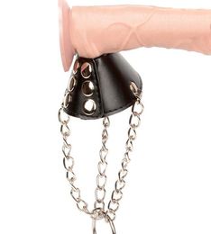 Sex Toys Leather Parachute Ball Scrotum Stretcher Rings Ball Stretcher Weight Extra Balls BDSM CBT Cock Stretchers2982283