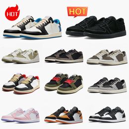 Trainers Fragments Low Basketball Shoes Jumpmans X 1 1S White Brown Gold Grey Toe UNC Traviss Mocha Black Shadow Crimson Tint Sports Brand Tennis ScottsES Sneakers