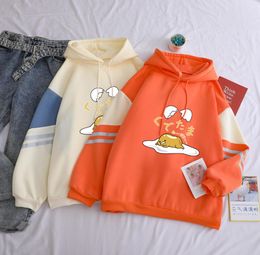 Cute Lovely Lazy Egg Yolk Printed Gudetama Sweatshirts Women Fashion Streetwear Contrast Colour Hip Hop Hoodies Female Clothes Y2009356080