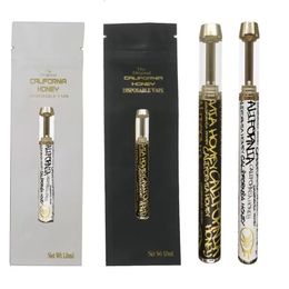 Authentischer California Honey Einweg-Vape-Stift, leere E-Zigaretten, 1 ml, goldene Keramikspulenzerstäuber, 400 mAh wiederaufladbarer Akku, Ecig-Dickölkartuschen-Paket