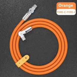 120W Super Fast Charge Cable 180 Degree Rotation 6A PD Type C Liquid Silicone Cable Quick Charge Cord USB C to C Charger Cable For Samsung S24 S23 Huawei Xiaomi