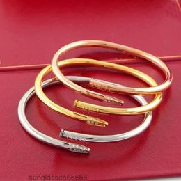 Love Gold Bracelet Nail Bracelet Bangles for Women Mens Stainless Steel Alloy Armband Pulsera Pulseras Plated Gold Silver Rose Jewelry Diamond Bracelets