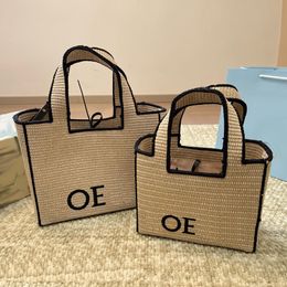 Loes Designer Totes Bags For Women New Fashion Straw Plaited Bag Grocery Basket Shopping Bags Top Quality Lady Luxury Handbag Outdoor Tote Bag