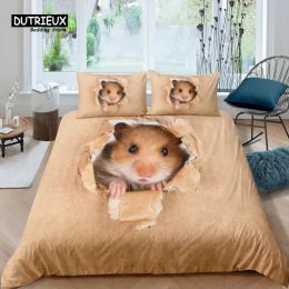 Set Home Living Luxury 3D Hamster Bedding Set Comfortable Duvet Cover Set Kids Bedding Set Queen and King EU/US/AU/UK Size Sheer Curtains
