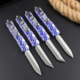 Top Quality A2301 High End AUTO Tactical Knife D2 Satin Blade CNC Aviation Aluminum Handle Outdoor EDC Pocket Knives With Repair Tool