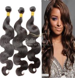 BellaHair Human Hair Dyeable Bleachable 9A Bundles Peruvian Weave Extensions Natural Black Colour Double Weft 34PCS Body Wave4551047
