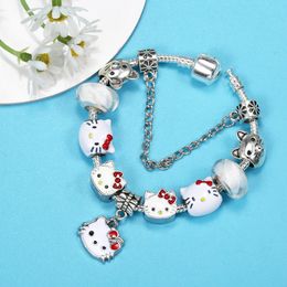 Classic Brand Hot Diy Cartoon Bracelets Cute Style For Girl Little Cat Beaded Bracelet Romantic Boutique Children s Bracelet Designer Jewellery