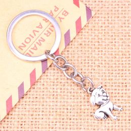 Keychains 20pcs Fashion Keychain 21x16mm Lovely Dog Pendants DIY Men Jewelry Car Key Chain Ring Holder Souvenir For Gift