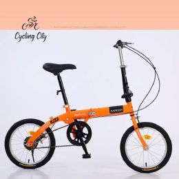 Lights Folding Bicycle Men's And Women's Outdoor Lightweight Shock Absorption Mini Adult 16 Inch Adult Children's Student Bike New 2023