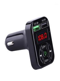 Car Bluetooth 5.0 FM Transmitter Dual USB Fast Charger 3.1A Aux Car Kit Handsfree o Receiver Auto MP3 Player FM Modulator15472724