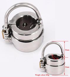 Mens Penis Ball Locking Devices Male Spiked Ball Stretcher Stainless Steel Bondage Metal Cock And Scrotum Rings4784094