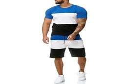 Neue Men039s Herren 2 Stück Outfit Sport Set Ärmel T Shirt und Shorts Sommer Freizeit Casual Kurze Dünne Sets Anzüge9306299