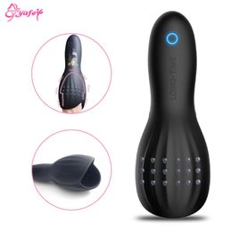 Male Masturbator 10 Speed Vibration Masturbation Cup Glans Vibrating Massager Erotic Sex Toys Silicone Penis Vibrator For Men Y1903938339