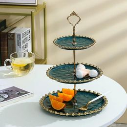 Mugs Simple European Three-layer Cake Plate Birthday Party Candy Fruit Dessert Living Room Ceramic