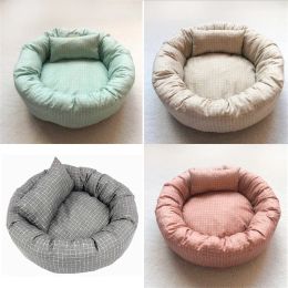 Pens 2023NEW Soft Square Pet Dog Bed Cat House Small Medium Pet Round Bed Pad Puppy Sleeping Kennel Cushion Cat Bed Supplies Bed Mat
