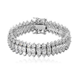 2024 Choucong Bridal Wedding Bracelet Luxury Jewelry 18K White Gold Fill Princess Cut 5A Cubic Zircon CZ Diamond Party Women Banquet Bangle Gift