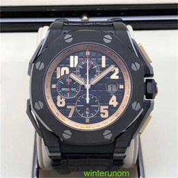 Brand Watches Audemar Pigue Mens Watch Royal Oak Offshore Series 48MM Black Ceramic Timing Calendar Automatic Mechanical Watch 26378IO OO A001KE.01 HB I4B3