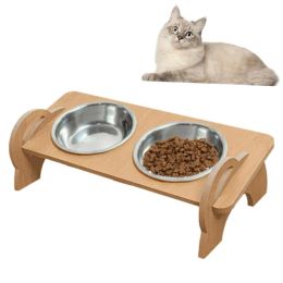 Supplies Stainless Steel Cat Food Bowls Elevated Double Raised Feeder With Tall Stand For Dogs and Cat Feeding & Watering Supplies