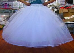 Top Six Layers No Hoops Petticoats Tulle Bridal Wedding Gowns White ALine Underskirt For Bridal Accessories Crinoline3517611