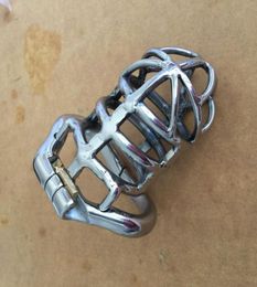 New design Open Mouth Snap Ring 8.3cm cage steel device for men with flexible curved ring Spike Ring Cock Cage DSM Sex Toys3849594