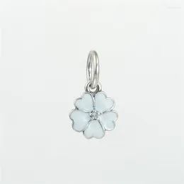 Loose Gemstones 925 Sterling Silver Primrose Pendants Charms With Clear Cz & White Enamel Beads Fit Original Bracelet