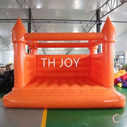 outdoor activities 4.5x4.5m (15x15ft) full PVC Inflatable Wedding Bouncer shiny orange House Jumping Bouncy Castle for Halloween