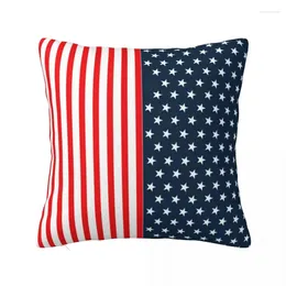 Pillow Two Tone Stripped Cover American Flag Stars And Stripes Soft Case Design Pillowcases Home Decoration