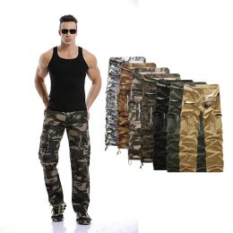 Pants Mens Military Cargo Tactical Pants 2023 Autumn Men Army Camouflage Long Outwear Cotton Pants Men Loose Trousers No Belt