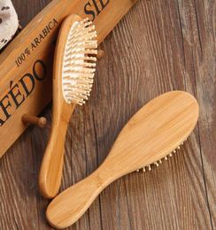 Whole Natural Bamboo Brush Healthy Care Massage Hair Combs Antistatic Detangling Airbag Hairbrush Hair Styling Tool Satin Hair1040045