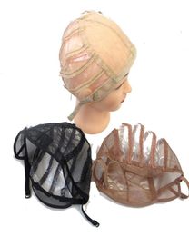 Wig making Base Inner cap Adjustable Weave One Size Breathable Weaving Lace Net wig cap black brown blonde color3764637