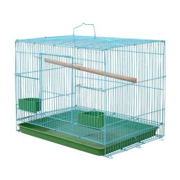Nests Wire Rectangular Small Cage for Small Birds and Canaries Rekord Equipped with Bird Standing Stick and 2 Semicircular