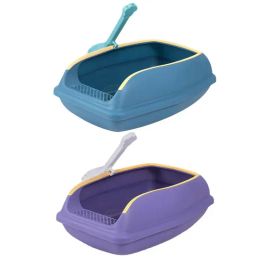 Boxes Semi Enclosed Litter Box With High Sides Toilet Tray Semienclosed Large Space Anti Splash Cats Litter Box Eco Friendly Cat Suppy