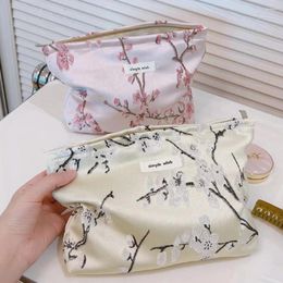 Cosmetic Bags Korean Flower Women's Bag & Case Cotton Toilet Ladies Travel Cosmetics Organiser Storage Pouch Female Handbag