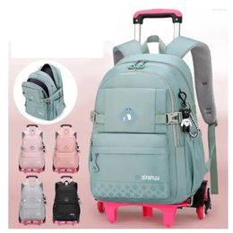 School Bags Wheeled Backpack For Kids Girls Rolling Backpacks Bag Child Orthopedics On Wheels Trolley Travel Sac